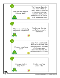 Getting a group of kids to pay attention in a classroom is no easy task. Printable Leap Year Facts Part 1 Woo Jr Kids Activities