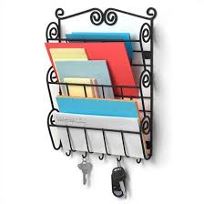 Candles are held in place and the flame is protected. Wall Mounted Letter Holder Mail Sorter In Black Metal W Key Hooks Fastfurnishings Com