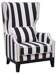 Black And White Striped Vanity Chair One Kings Lane Classic Concepts Furniture Edith Wingback Chair Black Stripe Furniture Armchair Wingback Chair