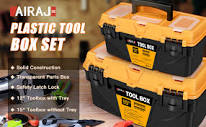 AIRAJ PRO Portable Plastic Tool Boxes Set,12-inch Small Tool Box ...