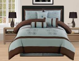 Maybe you would like to learn more about one of these? 7 Pieces Brown Aqua Blue Embroidery Comforter Set Bed In A Bag Queen Walmart Com Walmart Com