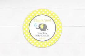 Etiquetas Del Favor De Amarillo Y Gris Elefante Bebe Ducha Birthday Favors Baby Shower Baby Shower Favors