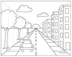 Draw A City With One Point Perspective One Point Perspective Perspective Art Perspective Drawing Lessons