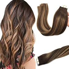 Keratin hair extensions, tape in hair extensions, and clip in hair extensions are all drastically different in price, upkeep, durability, longevity, and so many other ways. Amazon Com Goo Goo 20pcs 50g Human Hair Extensions Tape In Ombre Chocolate Brown To Caramel Blonde Natural Hair Extensions Tape In Real Hair Balayage Straight 14 Inch Beauty