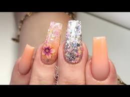 Simple flower nail art designs for beginners. Acrylic Nails Spring Time Nails With Real Encapsulated Flowers Beauty Top News