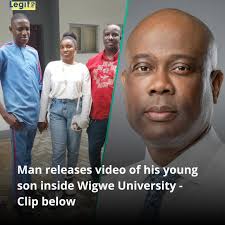 After taking his young son to Wigwe University, an excited dad has shared a  video they took inside. People are reacting to the man's post. The video is  in the comments. Photo