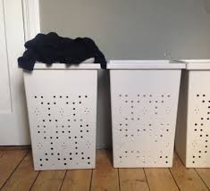 Ikea Filur Waste Bin Becomes Diy Laundry Bin Filur Has A Nice Space Saving Shape But No Ventilation Holes An Easy Fix Dra Waschekorb Waschekorb Schmal Ikea
