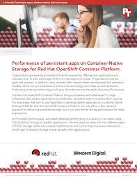Performance Of Persistent Apps On Container Native Storage For Red Hat Openshift Container Platform Red Hats Development Technology
