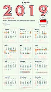 Desk Calendar 2019 Indonesia Calendar Printables Calendar Design Calendar 2019 Printable