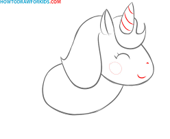 3 step:2 draw ears of unicorn. How To Draw A Unicorn Easy Drawing Tutorial For Kids