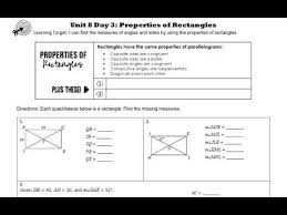 If each quadrilateral below is a square, find the missing measures. Unit 8 Day 3 Rectangles Youtube