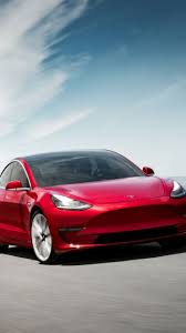 Stirring Impressive Formidable Wallpaper Tesla Model 3 On Road Red 7201280 Wallpaper Tesla Model Tesla Amg Car