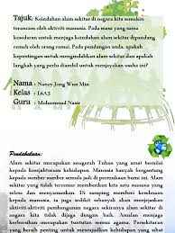 1) apakah maksud memelihara alam sekitar? Karangan Keindahan Alam Semula Jadi
