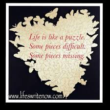 The missing square puzzle is an optical illusion used in mathematics classes to help students reason about geometrical figures; Piece Missing In Life Quotes Quotesgram