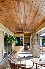 Plenty of ceiling wood to choose from. Outdoor Living Cypress Wood Ceiling And Stone Wooden Ceiling Design Wood Patio Wood Ceilings