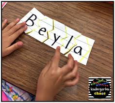 Make each child his/her own name puzzle using adhesive craft foam. Name Puzzle Kindergartenchaos Com Kindergarten Chaos