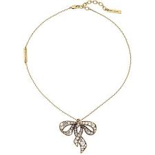 Marc Jacobs Bow Necklace Crystal Antique Gold Necklace 76 Liked On Polyvore Featuring Jewe Bow Necklace Antique Silver Necklace Crystal Necklace Pendant