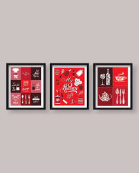 Red Kitchen Decor Red Kitchen Wall Art Kitchen Prints Kitchen Etsy Kitchen Wall Art Red Kitchen Walls Red Kitchen Decor