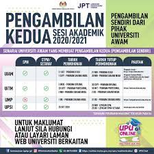 March 2020 intake is now open! Senarai Pengambilan Kedua Universiti Awam 2020 2021 Online