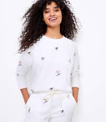 Loft Lou Grey Ski Terry Sweatshirt In White Lyst