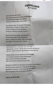 Puisi Tentang Covid 19 Minimal 5 Bait Brainly Co Id