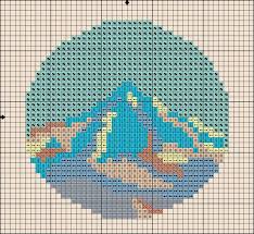 Free Cross Stitch Pattern Abstract Mountain Cross Stitch