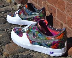 Custom Galaxy Black Air Forces Dark Galaxy Custom Air Force One Sneakers Nike Air Force Ones Air Force Ones Sneakers