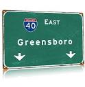 Amazon.com: Greensboro Carolina Metal Tin Signs Interstate 40 East ...
