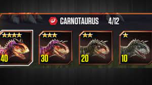 Once you have the outline, you may want to color the carnotaurus. Carnotaurus Max Level 40 Level 30 Level 20 Level 10 Jurassic World The Game Youtube