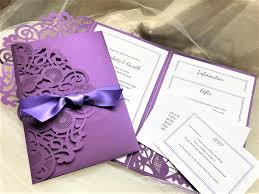 Dark purple pocketfold wedding invitations. Purple Wedding Invitations Purple Wedding Colours