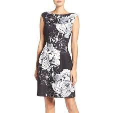 Women S Vince Camuto Floral Fit Flare Dress 118 Liked On Polyvore Featuring Dresses B Floral Cocktail Dress Fit Flare Dress White Floral Cocktail Dress