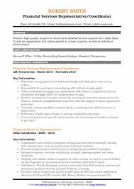 Modify this customer service job description with the key duties and responsibilities for your csr role. Financial Services Representative Resume Samples Qwikresume