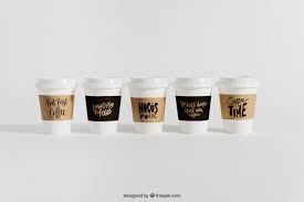 Download Mockup Of Five Coffee Cups Psd Free Psd Resources