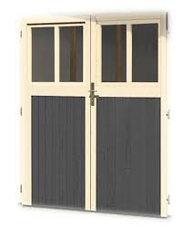2pcs verrou porte de garage targette loquet a ressort boulons à ressort en acier loquets et verrous de portes 128mm pour porte de garage abri de jardin. Double Porte Gris Terre Pour Abri De Jardin Wandlitz 19 Mm Fenetres Avec Serrure