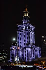 Warsaw, poland famous barbican old town historic capital city and red orange brick wall fortress architecture at night. Palace Kulture Night Warsaw City Poland Architecture Light Dark Street Bridge Pikist