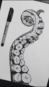Octopus Ink Art Flower Drawing Art 1024x855 best vector cartoon octopus art illustration tentacles clipart. octopus ink art flower drawing art