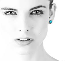 Turquoise and Pave Diamond Stud Earrings,black Oxidized Turquoise Earrings,  925 Sterling Silver Earrings,gemstone Stud Earrings Fine Jewelry