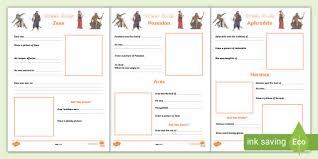 The ancient greeks developed an alphabet for writing. Greek God Fact File Template