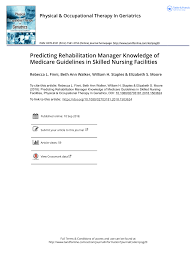 Pdf Predicting Rehabilitation Manager Knowledge Of Medicare