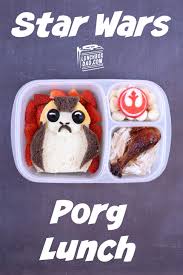 Sometimes Nothing Hits The Spot Like A Lunch Of Roasted Porg Yep I Went There With This Star Wars Episode Viii Food Art For Kids Lunch Kindergarten Lunch