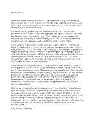 It features the human rights violations during martial law. Batas Militar