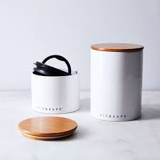 We all need a safe place to store our coffee beans! Airscape Ceramic Canisters On Food52
