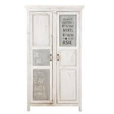 Armoire En Manguier Blanche Effet Vieilli L 105 Cm Deco Maison Du Monde Objet Deco Maison Armoire