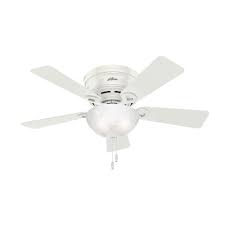 Ceiling fans with lights can be considered as the best dual or combo that serves as a functional and decorative piece in your house. Hunter Haskell 42 In Low Profile Indoor Fresh White Ceiling Fan 52138 The Home Depot Hugger Ceiling Fan Ceiling Fan With Light White Ceiling Fan