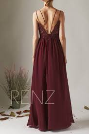 Party Dress Wine Dusty Blue Chiffon Bridesmaid Dress Spaghetti Strap Ruched V Neck Illusion Lace Back Maxi Dress A Line Prom Dress H549 Burgundy Bridesmaid Dresses Lace Spaghetti Strap Prom Dress Boho