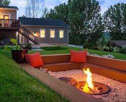 22 Backyard Fire Pit Ideas With Cozy Seating Area Backyard Backyard Fire Fire Pit Backyard