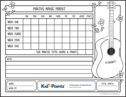 Kids Music Practice Chart Designed For Kid Pointz Kidpointz