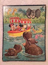 Vintage Walt Disney S Adventureland Frame Tray Puzzle Mickey Mouse Whitman 1960 S Vintage Disney Posters Disney Art Disneyland