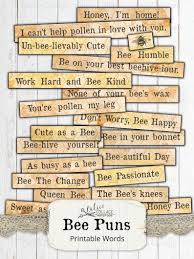 Bee Puns Printable Words Junk Journal Bee Ephemera Collage Etsy In 2020 Junk Journal Bee Bee Puns