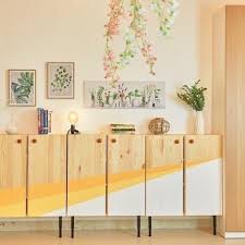 Another Painted Ikeaivar On Legs Just Gathering Ideas For My Own Ivar Hack The Lovely Paint Job Is By A Tdesignstudi Ikea Ivar Ikea Large Corner Desk